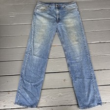 VTG 1994 Levis 505 Jeans Mens 38x34 Blue Denim Distressed Straight USA Made READ