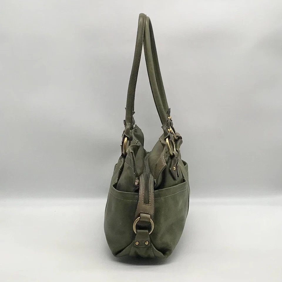 Bolso de hombro multibolsillo de cuero verde Tignanello Foto 4 de 4