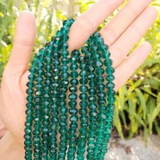 350pcs Czech Faceted Rondelle Crystal Glass Loose Beads 8mm Spacer Bulk Emera...
