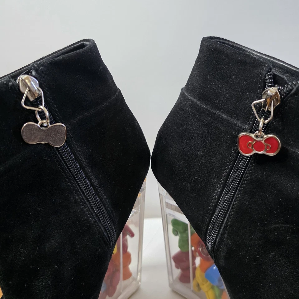Hello Kitty x Jeffrey Campbell Icy Platform Ankle Boots 7 Black w/Bows in Heels - Image 3 of 4