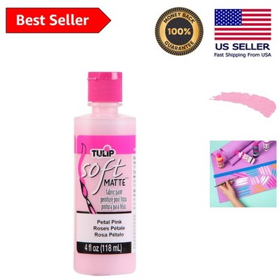 Durable Soft Fabric Paint in Matte Petal Pink - Washable & Versatile, 4 fl oz