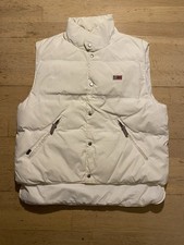 mens white small vinatge napapijiri geographic puffer gilet