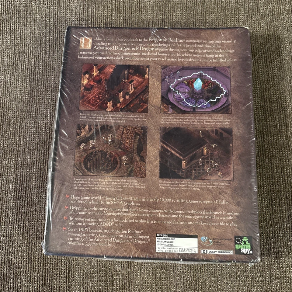 SEALED Baldur's Gate: Forgotten Realms for PC, Big Box, Vintage 1998, New MISB - Image 2 of 4