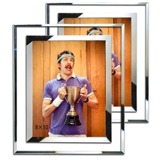 8x10 Picture Frame, Glass Picture Frames 8x10 for Wall and Tabletop, 2-Pack P...