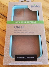 Pela iPhone 12 Pro Max Clear Back Phone Case w/Purist Blue Ridge Compostable