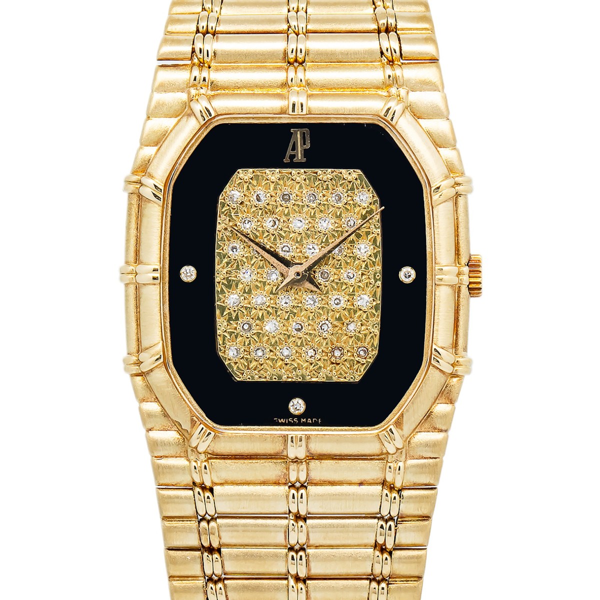 Audemars Piguet Bamboo BA56309 18k ONYX Diamond Dial Manual Watch