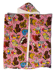 Disney Eats Throw Blanket Wearable Hooded Mickey Mouse Pink Sherpa Fleece
