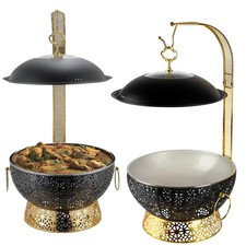 Scaldavivande 2 x 8L Buffet Scaldavivande Acciaio Inox Oro Set Ristorazione