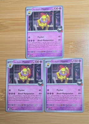 Team Rocket's Hypno 3x 080/182 Pokemon Destined Rivals Uncommon NM Pokemon TCG
