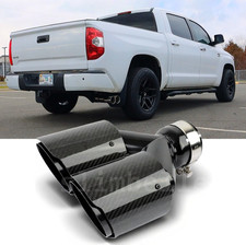 3 Inlet 4 Outlet Real Carbon Dual Exhaust Tip For 2022-25 Toyota Tundra 4wd