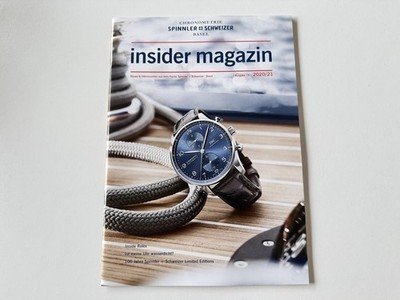 Insider Uhr Magazin Ausgabe 19 - 2019 / 2020 Spinnler Schweizer Basel Deutsch