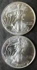 Two 2020 $1 American Silver Eagle Dollars