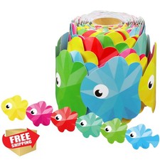Panelee 3D Fish Border, 68.9 Ft, Ocean Flowers Bee Decor, Bulletin Board