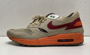 Nike x Clot Beige/red/orange Solid/Graphic Athletic Sneakers Men 8