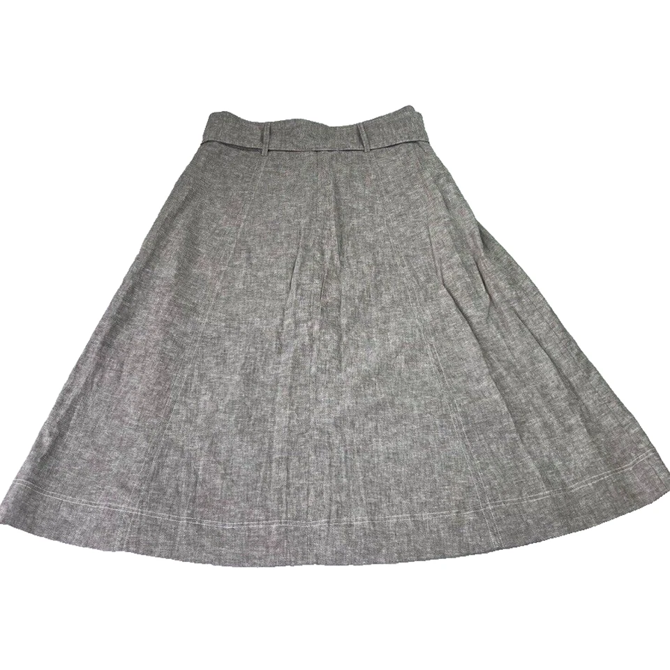 7th Avenue Design Studio Skirt 12 Linen Blend Belted A-line Lined Pockets - Image 3 of 4