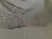 Halloween Decorations - Table Top Decor - Haunted House and Halloween Word