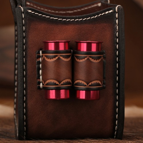 TOURBON Leather Shotgun Cartridge Bag Belt Pouch 12GA Waist Case Shells Carrier - Picture 8 of 24