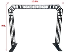 BLACK TRUSS ARCH KIT 10.6 FT Wide 9 FT High Mobile Portable DJ Lighting System