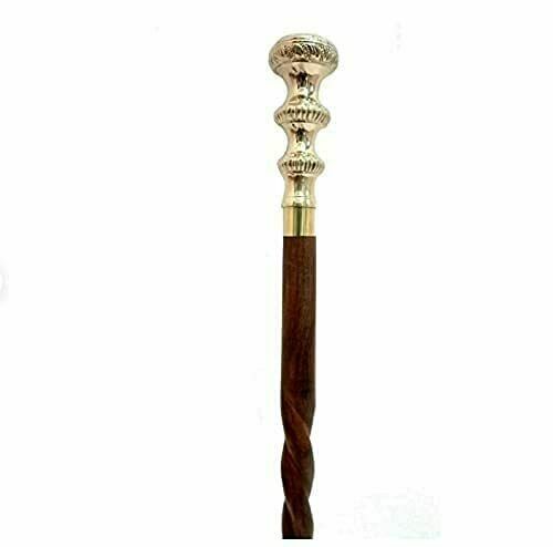 Handcrafted Wooden 3 Part Folding Walking Stick 36 Inches Long Cane - Picture 3 of 3
