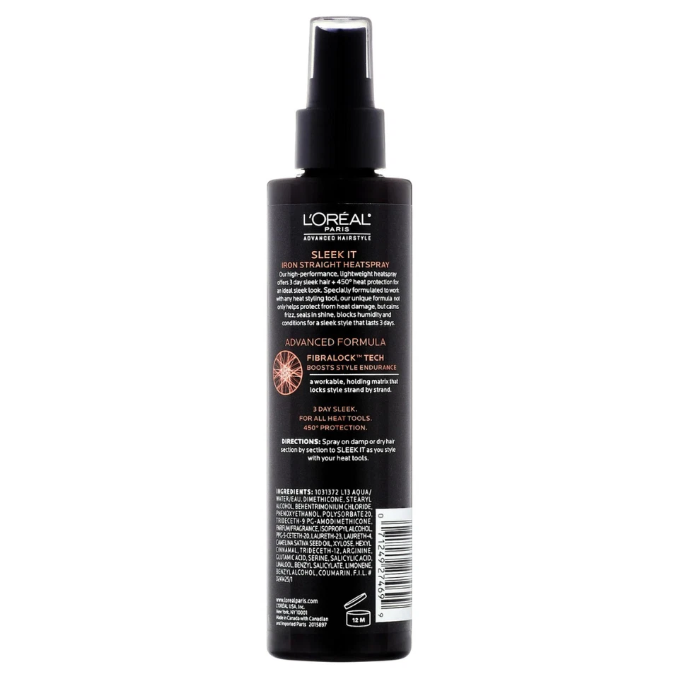 Spray térmico recto para planchar elegante peinado avanzado L'Oréal Paris, 5,7 onzas Foto 3 de 4