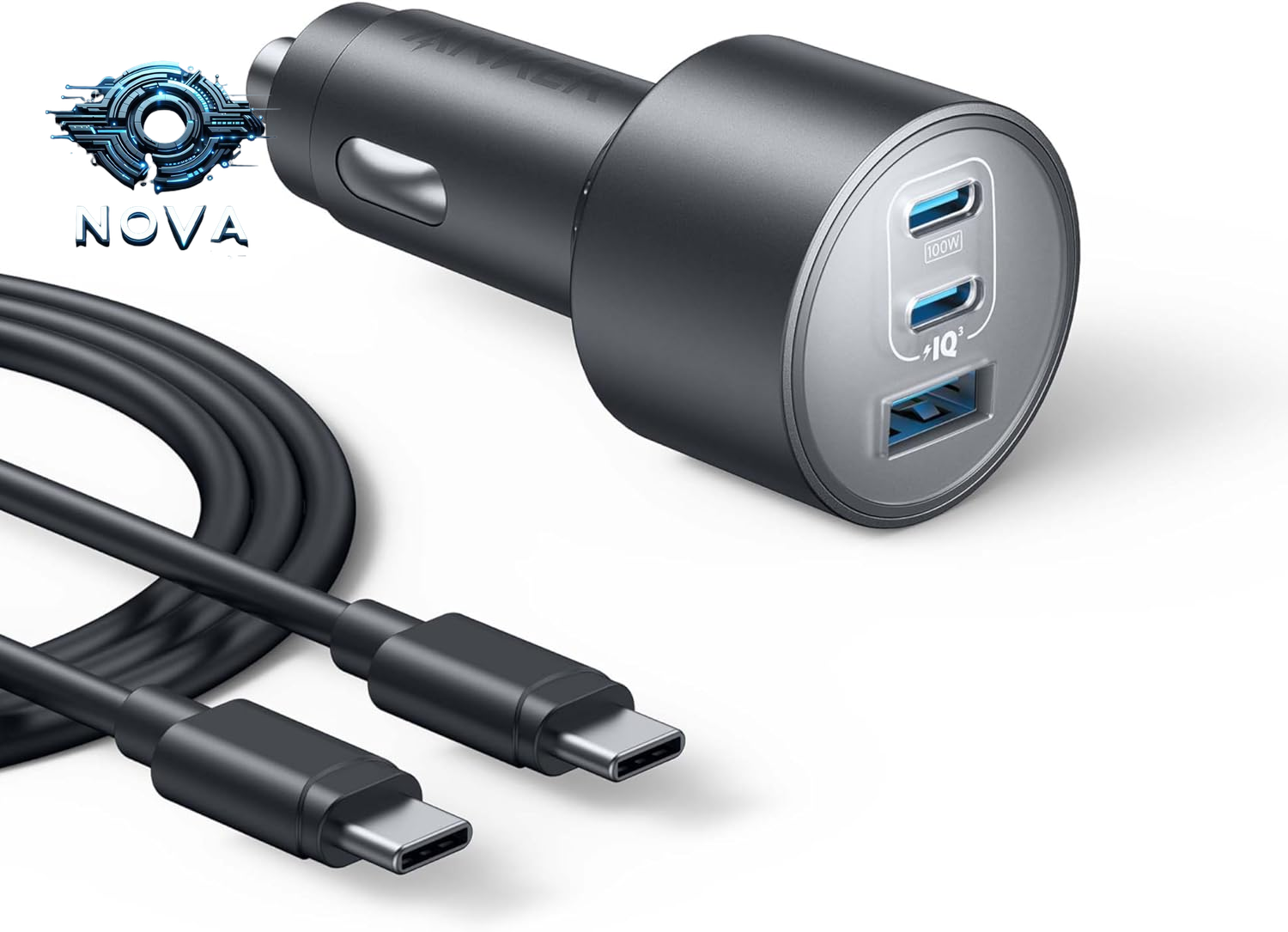 Iphone 16 USB-C Car Charger, 167.5W Max 3-Port Ultra-Compact Type-C Fast Iphone-image
