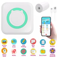 Mini Pocket Thermal Printer Wireless Bluetooth Inkless Photo Printing Machine