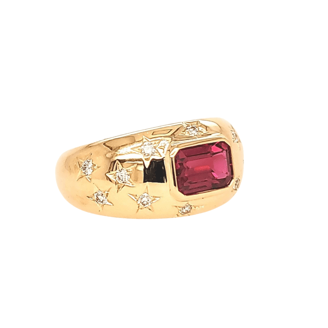 Ruby Star Ring 14K White Gold 1.20 CTW Cocktail 6