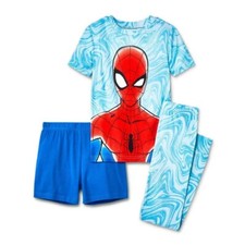 Spider-man Boy's Superhero 3-Piece Marbled Pajama Set, Size 4