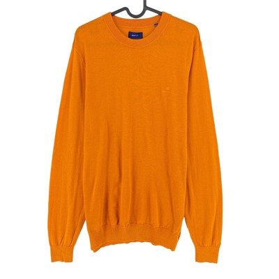 GANT Arancione Girocollo Misto Lana Maglione Pullover Taglia M