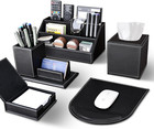 New Listing5Pcs Desk Organizer and Accessories Set,Pu Leather Office Supplies Multifunction