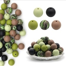 10 pc. Solid printed Silicone 15mm beads Food Grade silicone Solid color 1226258