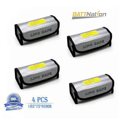 4x LiPo Battery Fireproof Explosion proof Guard Charging Safe Bag