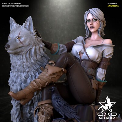 Ciri Sculpture (300mm)/Unpainted/Unassembled/GK/3D Print