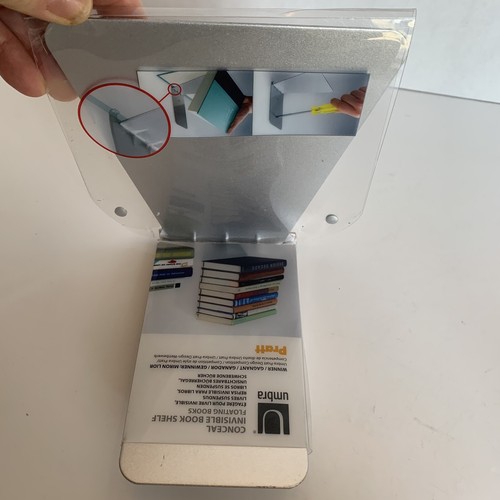 New Umbra Conceal Invisible Floating Silver Book Shelf Smalln - Afbeelding 6 van 7