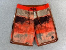 Prana Southwestern Swim Surf Board Shorts Men's 32 Orange - 8"