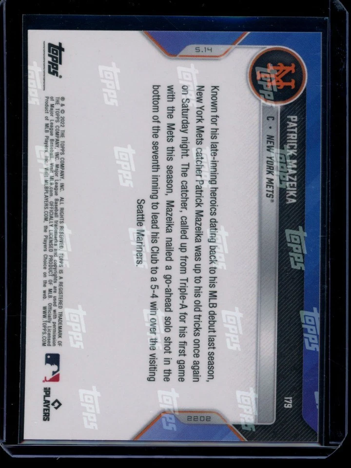 2022 Topps Now #179 Patrick Mazeika RC Red Parallel Card #d /10 - Image 2 of 2