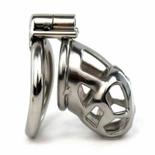 Male Chastity Device Mamba Cage Metal Locking Belt CC413 Stainless Steel