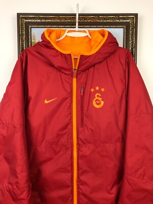 Galatasaray Football Puffer Jacket Football Double Sided Soccer Bomber Size  M