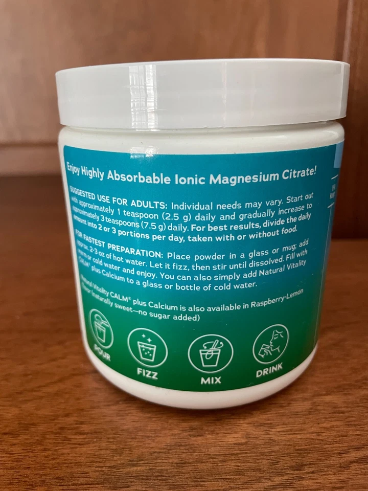 Calm Magnesium Plus Cálcio, Sem Sabor, 8 Onças, Expira em 26/12 - Imagem 4 de 4