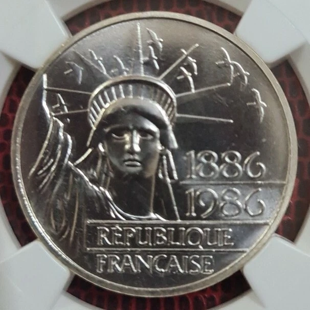 1986 PIEFORT FRANCE 100 Francs NGC MS67 Silver 0.95 {KM#P972} - Image 3 of 4