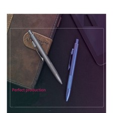 Kugelschreiber aus Titanlegierung lila, Silber Druckknopf Signierstift mit Clip