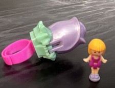 Polly Pocket 1993 Vintage Tulip Petal Fairy Ring Bluebird Toys w/Mini 1" Doll H1