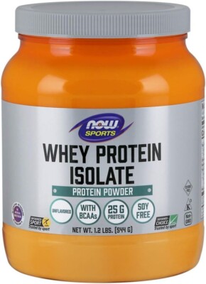 NOW Foods Whey Protein Isolate, Unflavored, 1.2 lb Powder