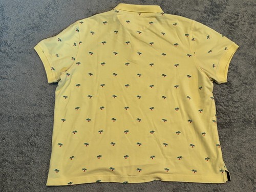 Club Room Polo Shirt Mens XXL Yellow All Over Print Palm Trees Performance Golf - Picture 6 of 6