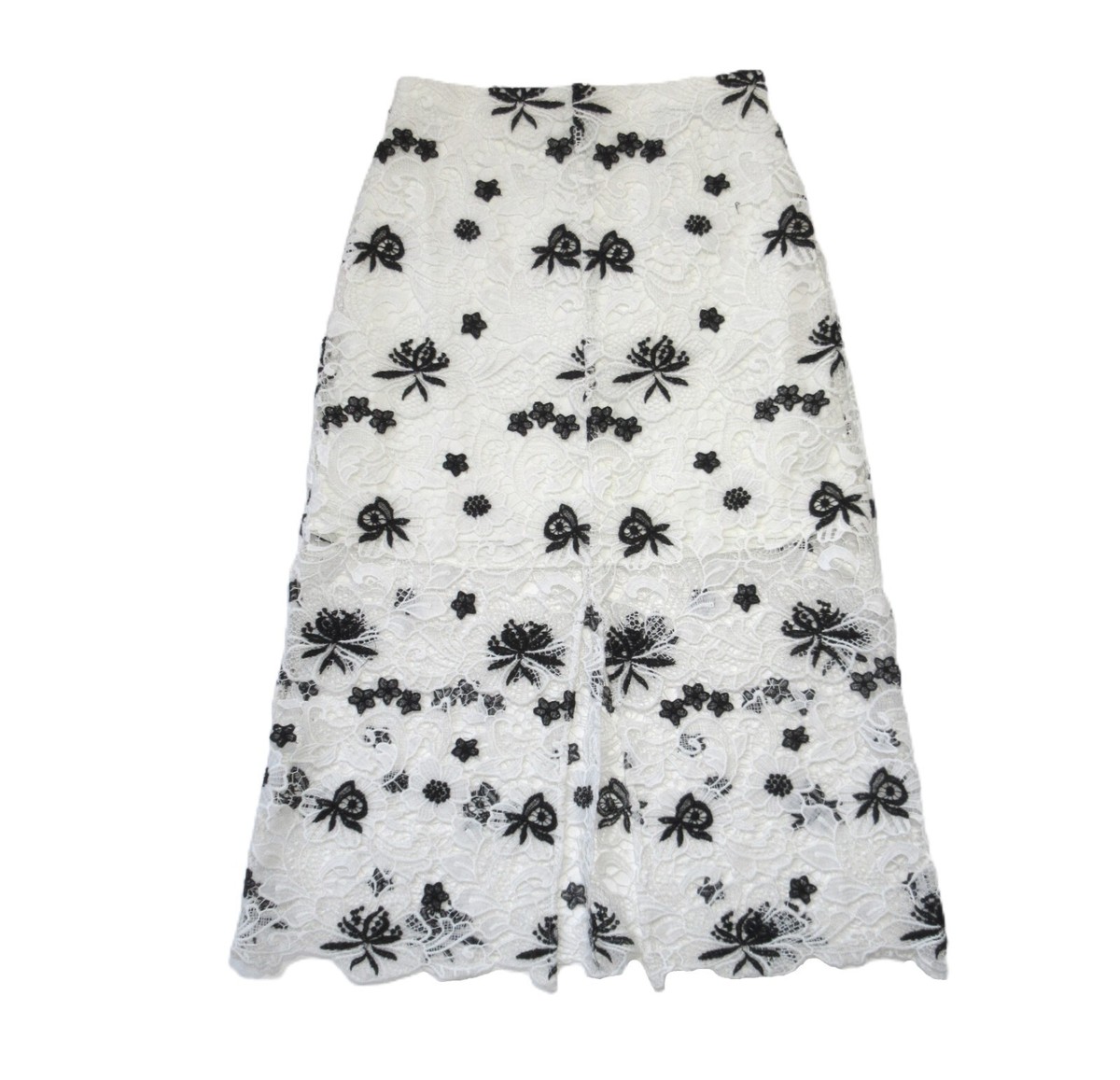 alice＋olivia スカート　★美品 NWT Alice + Olivia Ophelia Midi in White Black Floral Lace