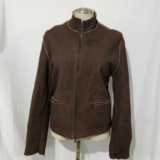 Marcello Pampaloni Firenze Italian Brown Suede Women's Jacket 46