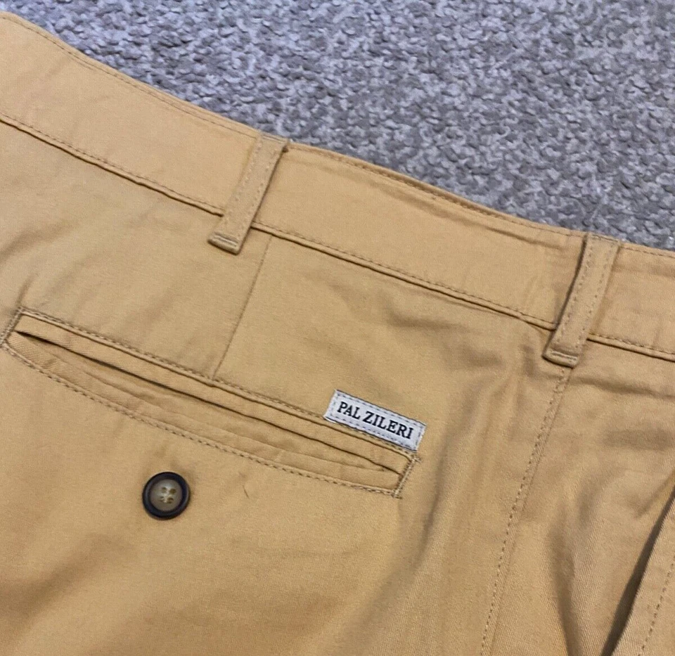 HERMOSOS PANTALONES CHINOS PAL ZILERI DOBLE PLIEGUE EN ARENA RICA IT 52 36 CON 26 L Foto 3 de 4