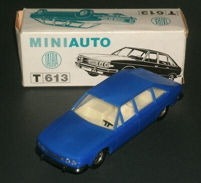 1/43 Scale 1970's Tatra T613 Plastic Czech Model Car (5'') MiniAuto 47739/01 Blue