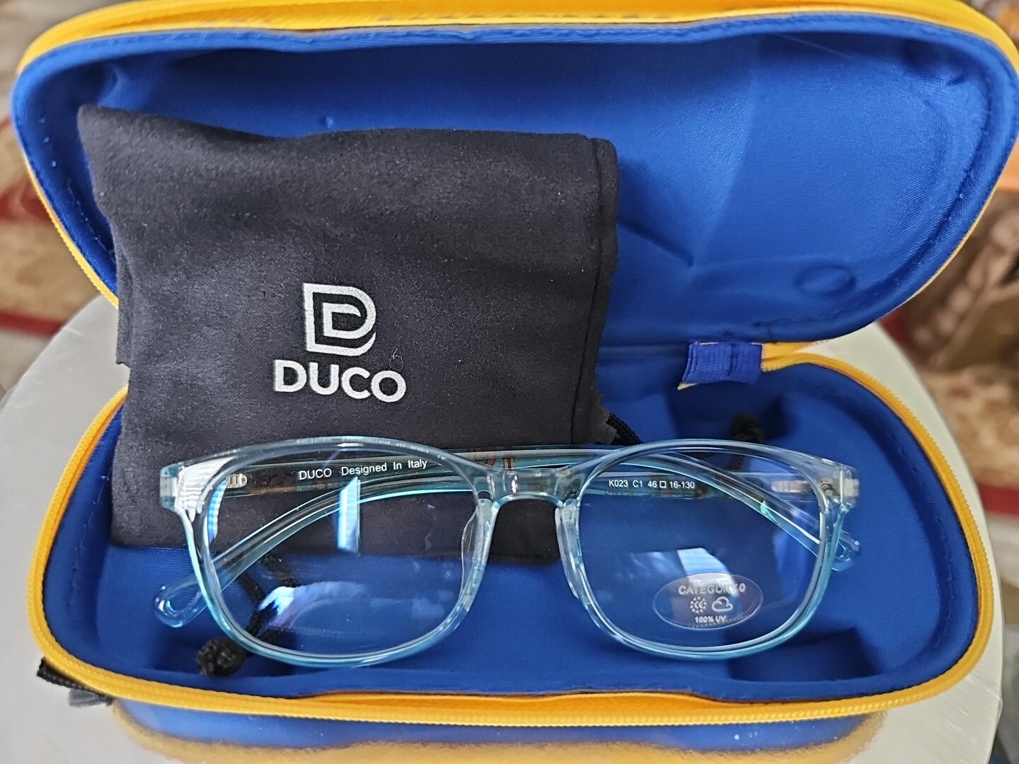 DUCO Blue Light Glasses for Kids with Case Anti-Glare Gaming Computer Glasses-image