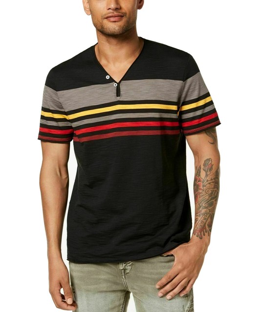 Inc Mens T-shirt Black Size 3xl Stripe Print Colorblock V Neck Tee for sale online | eBay